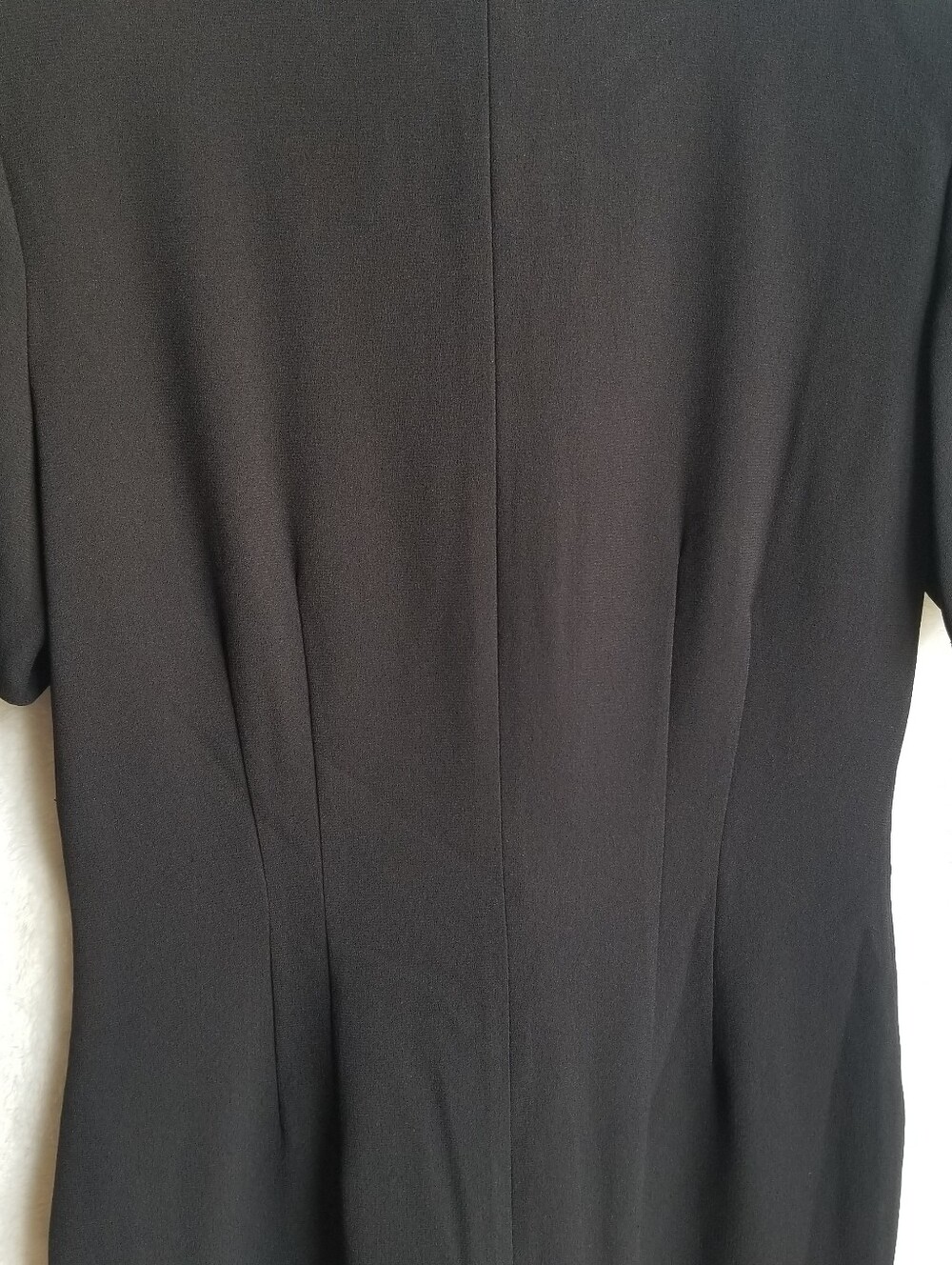 J.G. Hook Vintage Womens Dress Black Button Front Short Sleeve Shoulder Pads - Picture 5 of 16